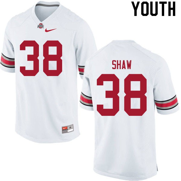 Ohio State Buckeyes #38 Bryson Shaw Youth University Jersey White